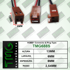 RABICHO 2VIAS - Plug de Bateria Brinquedos,Hobby,CNC,PLC Connector & Plug TYPE TMG688S 2VIAS/2FIOS